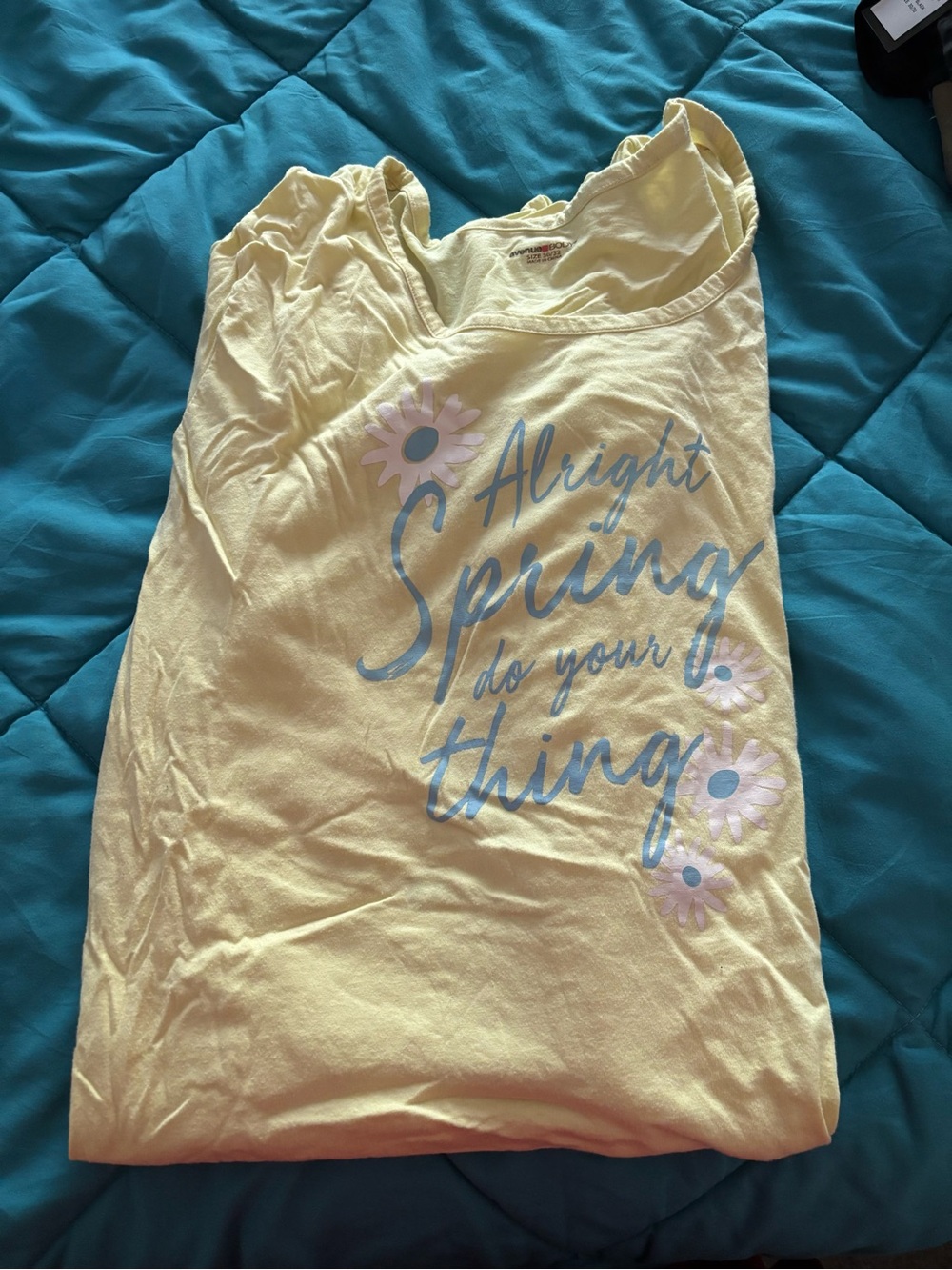 Avenue Yellow Graphic Sleep Tee - "Alright Spring" Floral